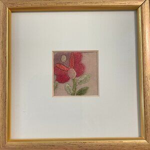 Framed Embroidery Flower Handcrafted from Sarajevo, Bosnia & Herzegovina